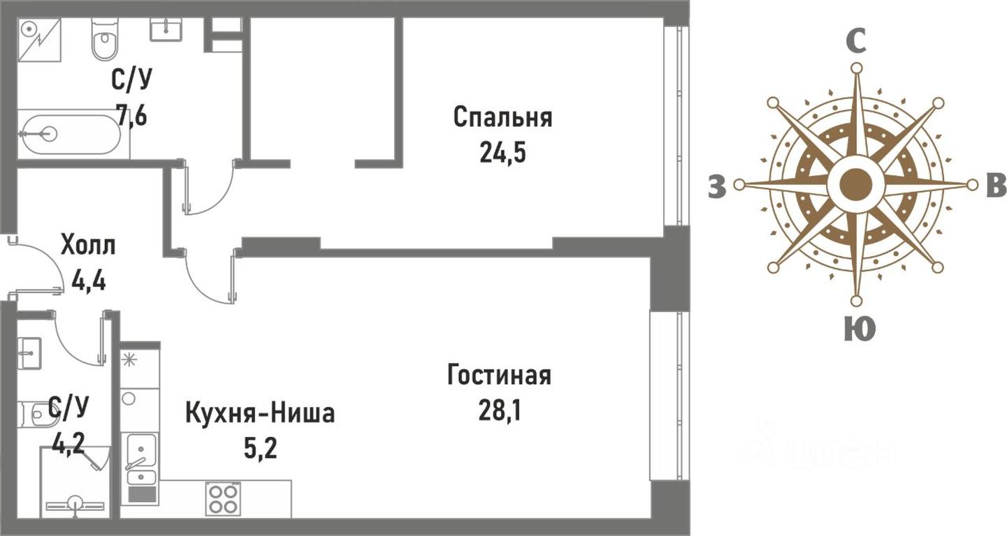 1-BD Apartment Sale, 74平方米 at Renessans, Rubtsovsko-Dvortsovaya Street, Moscow, Russia #1 1-BD Apartment Sale, 74平方米 at Renessans, Rubtsovsko-Dvortsovaya Street, Moscow, Russia #1