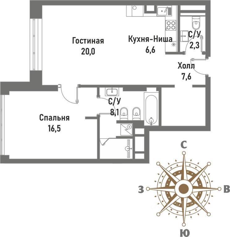 1-BD Apartment Sale, 61.3平方米 at Renessans, Rubtsovsko-Dvortsovaya Street, Moscow, Russia #1 1-BD Apartment Sale, 61.3平方米 at Renessans, Rubtsovsko-Dvortsovaya Street, Moscow, Russia #1
