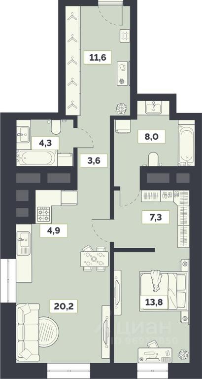 1-BD Apartment Sale, 73.7平方米 at Laym, Staroalekseyevskaya Street, 5А, Moscow, Russia #1 1-BD Apartment Sale, 73.7平方米 at Laym, Staroalekseyevskaya Street, 5А, Moscow, Russia #1
