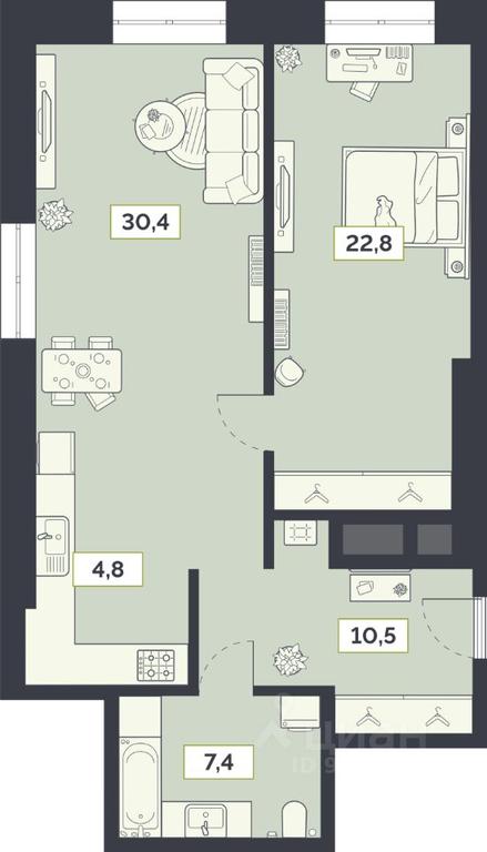 1-BD Apartment Sale, 76平方米 at Laym, Staroalekseyevskaya Street, 5А, Moscow, Russia #1 1-BD Apartment Sale, 76平方米 at Laym, Staroalekseyevskaya Street, 5А, Moscow, Russia #1