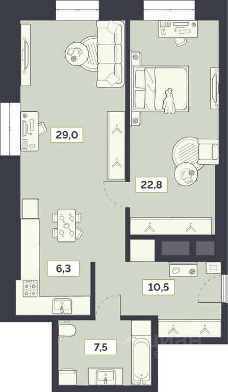 Продажа 1-комн. квартиры, 76,1 м² в ЖК «Лайм», Староалексеевская улица, 5А, Москва, Россия #1
