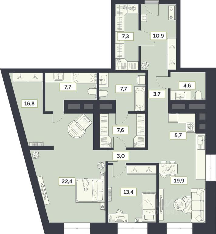 2-BD Apartment Sale, 129.8 sq. m. at Laym, Staroalekseyevskaya Street, 5А, Moscow, Russia #1 2-BD Apartment Sale, 129.8 sq. m. at Laym, Staroalekseyevskaya Street, 5А, Moscow, Russia #1