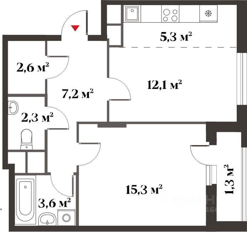 1-BD Apartment Sale, 48.6 sq. m. at 8 klenov, Novaya Moskovskaya ulitsa, Opalikha Microdistrict, Krasnogorsk, Moscow Region, Russia #2
