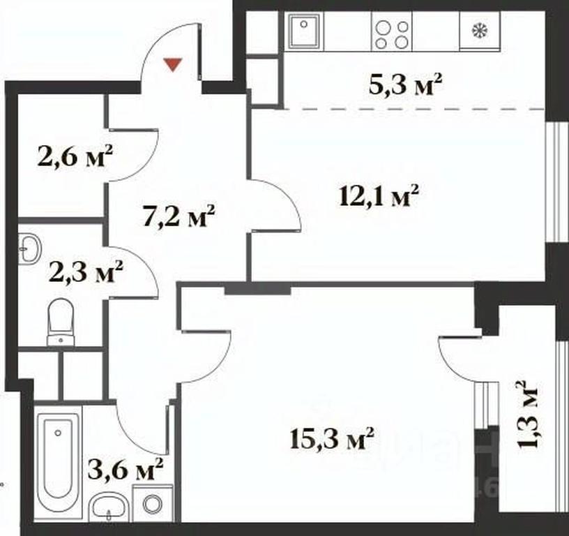 1-BD Apartment Sale, 48.6 sq. m. at 8 klenov, Novaya Moskovskaya ulitsa, Opalikha Microdistrict, Krasnogorsk, Moscow Region, Russia #1