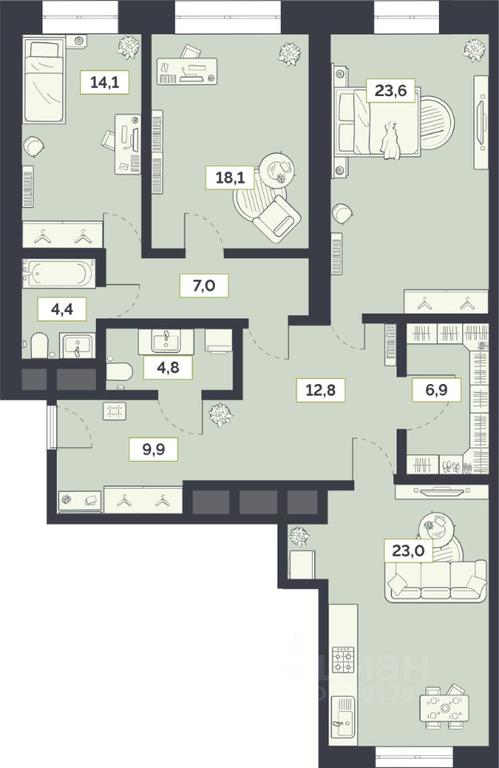 2-BD Apartment Sale, 125.4 sq. m. at Laym, Staroalekseyevskaya Street, 5А, Moscow, Russia #1 2-BD Apartment Sale, 125.4 sq. m. at Laym, Staroalekseyevskaya Street, 5А, Moscow, Russia #1
