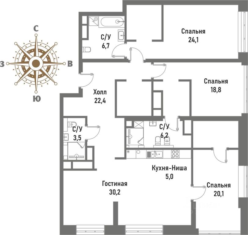 3-BD Apartment Sale, 137 sq. m. at Renessans, Rubtsovsko-Dvortsovaya Street, Moscow, Russia #1 3-BD Apartment Sale, 137 sq. m. at Renessans, Rubtsovsko-Dvortsovaya Street, Moscow, Russia #1