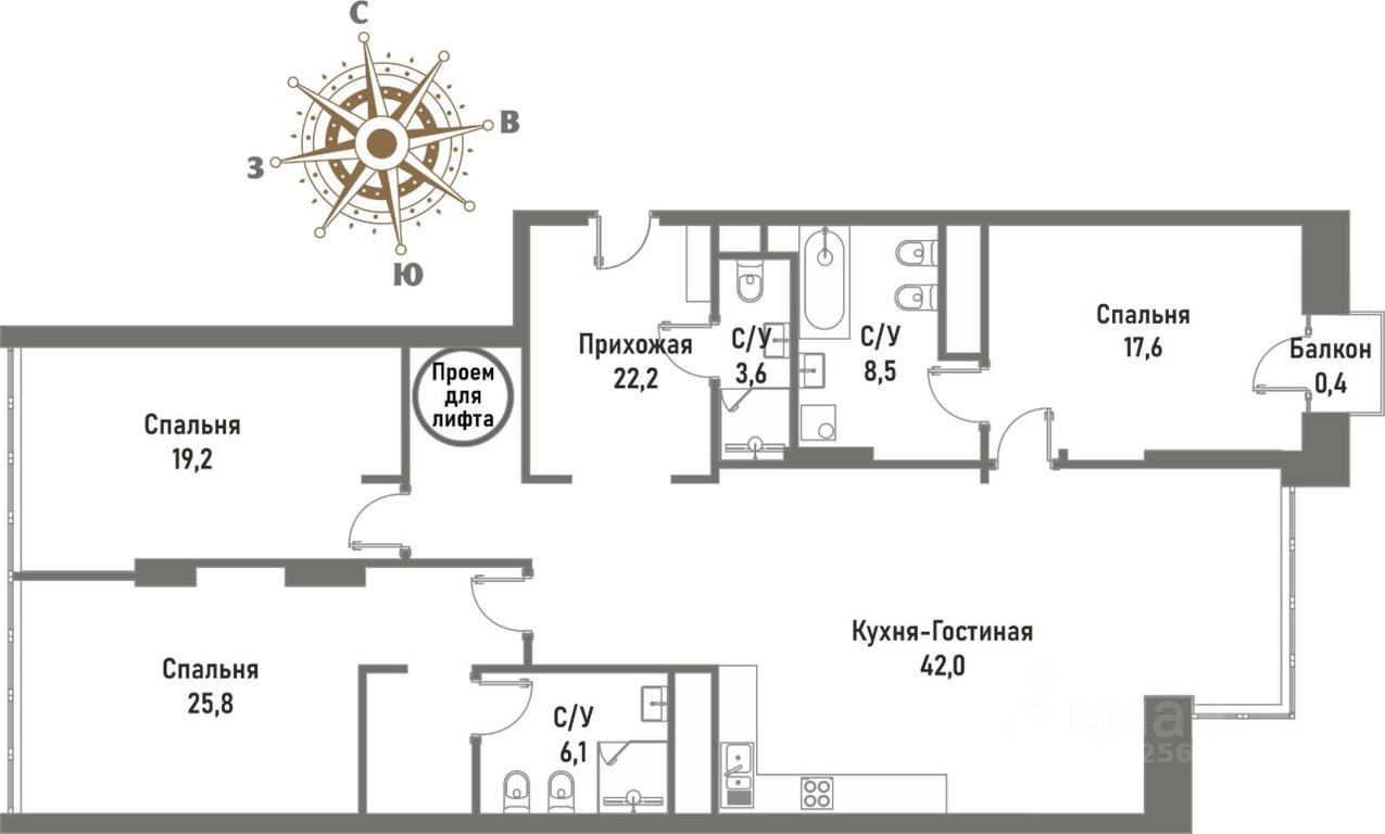 3-BD Apartment Sale, 170.8 sq. m. at Renessans, Rubtsovsko-Dvortsovaya Street, Moscow, Russia #1 3-BD Apartment Sale, 170.8 sq. m. at Renessans, Rubtsovsko-Dvortsovaya Street, Moscow, Russia #1