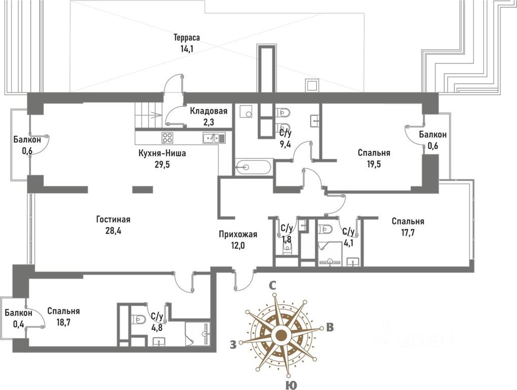 3-BD Apartment Sale, 164.2 sq. m. at Renessans, Rubtsovsko-Dvortsovaya Street, Moscow, Russia #1 3-BD Apartment Sale, 164.2 sq. m. at Renessans, Rubtsovsko-Dvortsovaya Street, Moscow, Russia #1