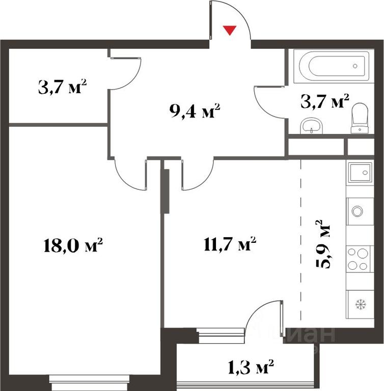 1-BD Apartment Sale, 52.4平方米 at 8 klenov, Novaya Moskovskaya ulitsa, Opalikha Microdistrict, Krasnogorsk, Moscow Region, Russia #2