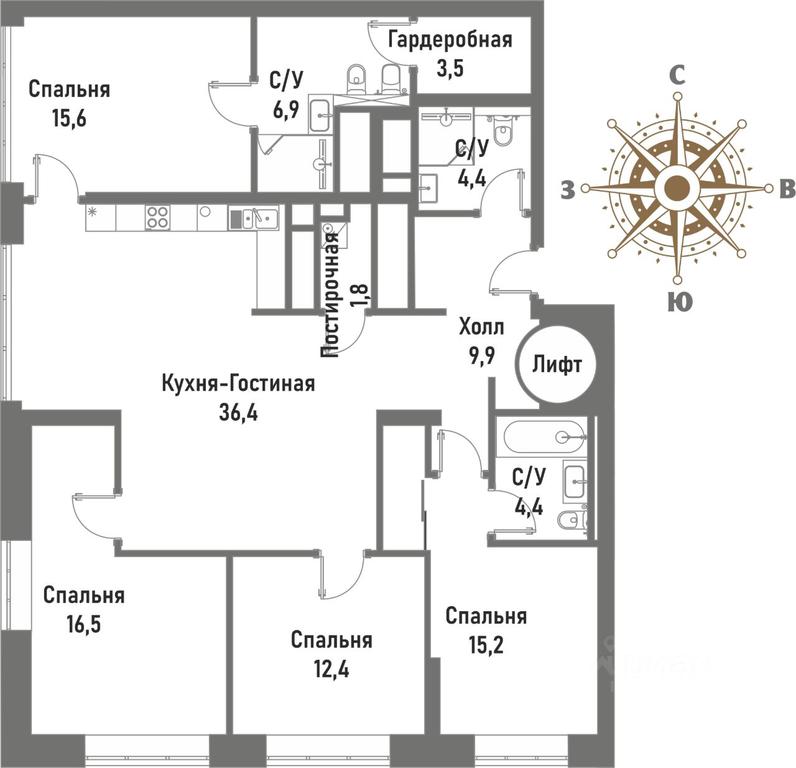 3-BD Apartment Sale, 159.2 sq. m. at Renessans, Rubtsovsko-Dvortsovaya Street, Moscow, Russia #1 3-BD Apartment Sale, 159.2 sq. m. at Renessans, Rubtsovsko-Dvortsovaya Street, Moscow, Russia #1