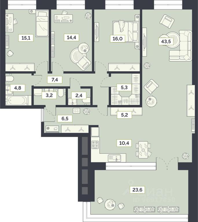 3-BD Apartment Sale, 134.2平方米 at Laym, Staroalekseyevskaya Street, 5А, Moscow, Russia #1 3-BD Apartment Sale, 134.2平方米 at Laym, Staroalekseyevskaya Street, 5А, Moscow, Russia #1