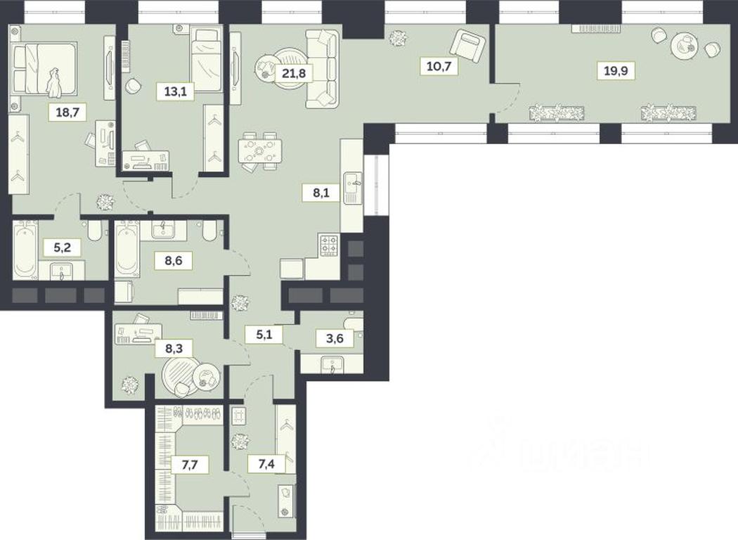 2-BD Apartment Sale, 140.6 sq. m. at Laym, Staroalekseyevskaya Street, 5А, Moscow, Russia #1 2-BD Apartment Sale, 140.6 sq. m. at Laym, Staroalekseyevskaya Street, 5А, Moscow, Russia #1