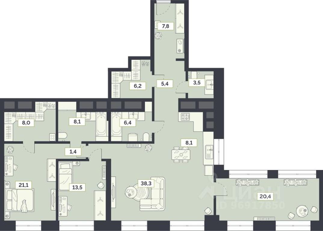3-BD Apartment Sale, 148.2平方米 at Laym, Staroalekseyevskaya Street, 5А, Moscow, Russia #1 3-BD Apartment Sale, 148.2平方米 at Laym, Staroalekseyevskaya Street, 5А, Moscow, Russia #1
