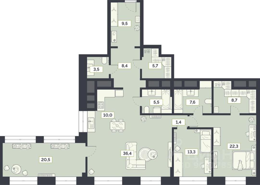 3-BD Apartment Sale, 152.7 sq. m. at Laym, Staroalekseyevskaya Street, 5А, Moscow, Russia #1 3-BD Apartment Sale, 152.7 sq. m. at Laym, Staroalekseyevskaya Street, 5А, Moscow, Russia #1