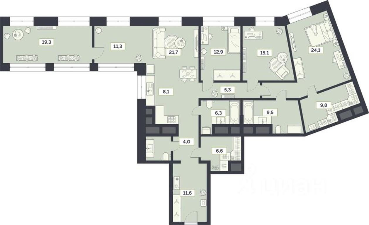 3-BD Apartment Sale, 169.1 sq. m. at Laym, Staroalekseyevskaya Street, 5А, Moscow, Russia #1 3-BD Apartment Sale, 169.1 sq. m. at Laym, Staroalekseyevskaya Street, 5А, Moscow, Russia #1
