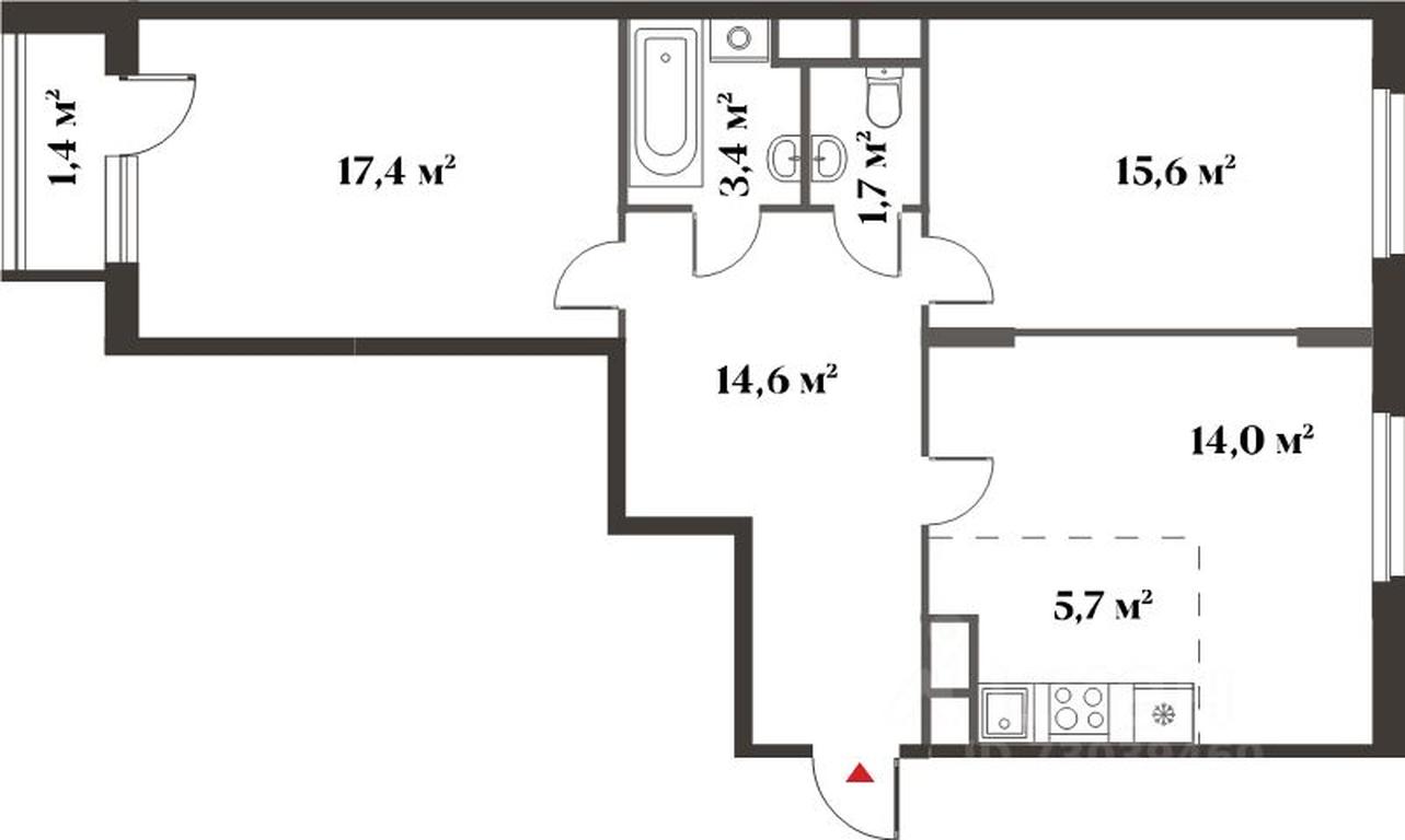 Apartment Sale, 40.4 sq. m. at 8 klenov, Novaya Moskovskaya ulitsa, Opalikha Microdistrict, Krasnogorsk, Moscow Region, Russia #1
