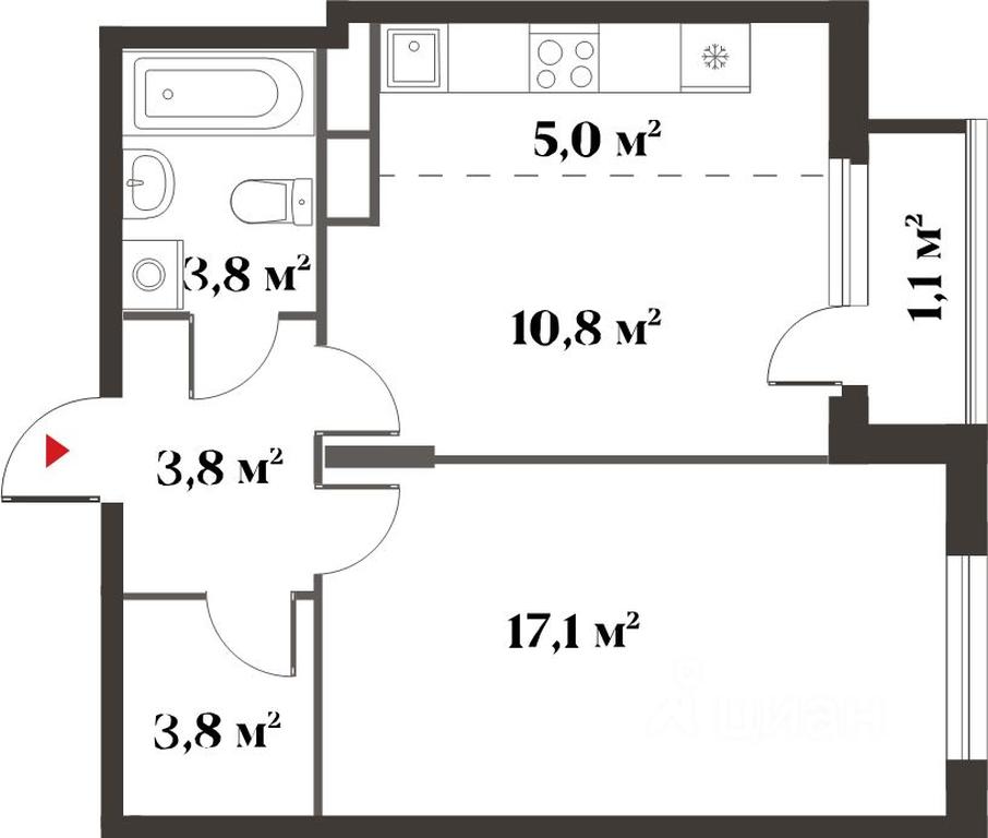 1-BD Apartment Sale, 44.4平方米 at 8 klenov, Novaya Moskovskaya ulitsa, Opalikha Microdistrict, Krasnogorsk, Moscow Region, Russia #2