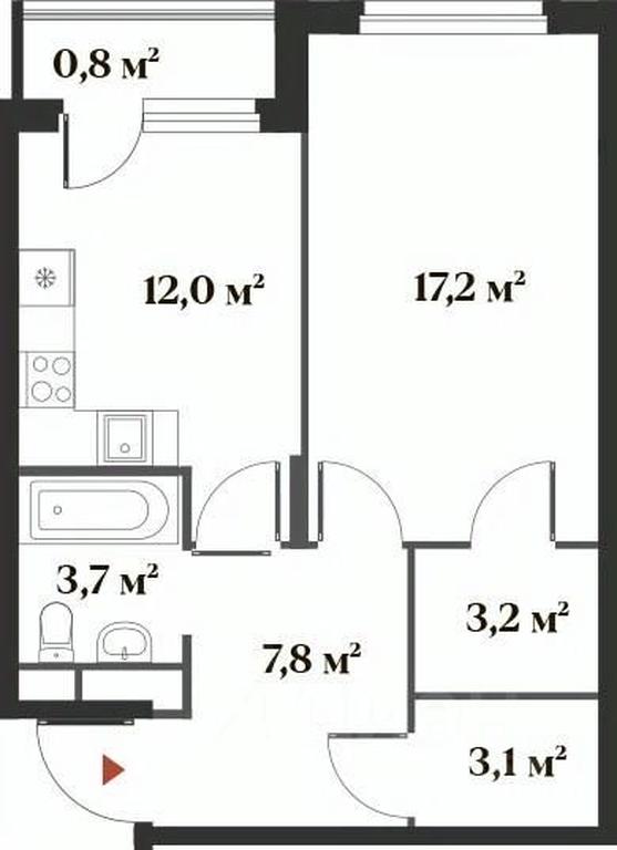 Apartment Sale, 45.2平方米 at 8 klenov, Novaya Moskovskaya ulitsa, Opalikha Microdistrict, Krasnogorsk, Moscow Region, Russia #1