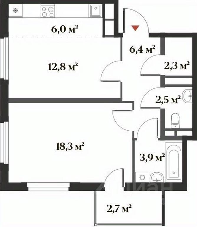 1-BD Apartment Sale, 50.4平方米 at 8 klenov, Novaya Moskovskaya ulitsa, Opalikha Microdistrict, Krasnogorsk, Moscow Region, Russia #1