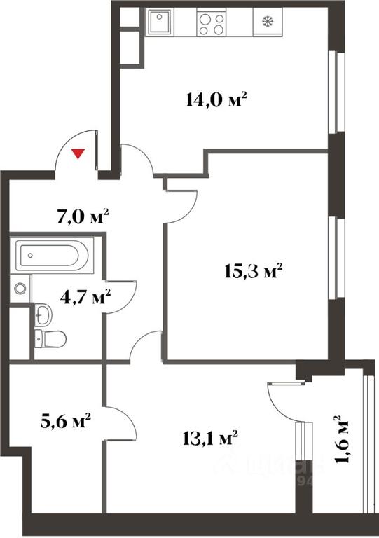 1-BD Apartment Sale, 59.7 sq. m. at 8 klenov, Novaya Moskovskaya ulitsa, Opalikha Microdistrict, Krasnogorsk, Moscow Region, Russia #1