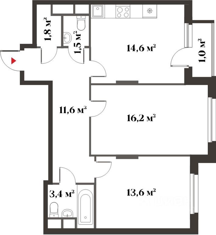 1-BD Apartment Sale, 62.7 sq. m. at 8 klenov, Novaya Moskovskaya ulitsa, Opalikha Microdistrict, Krasnogorsk, Moscow Region, Russia #2