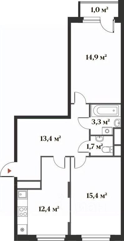 1-BD Apartment Sale, 61.1 sq. m. at 8 klenov, Novaya Moskovskaya ulitsa, Opalikha Microdistrict, Krasnogorsk, Moscow Region, Russia #1