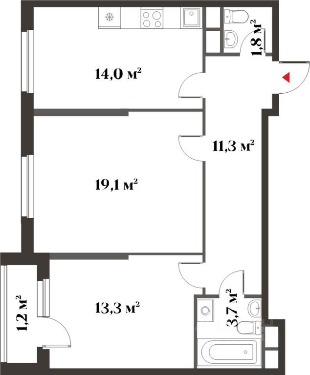 1-BD Apartment Sale, 63.2 sq. m. at 8 klenov, Novaya Moskovskaya ulitsa, Opalikha Microdistrict, Krasnogorsk, Moscow Region, Russia #2