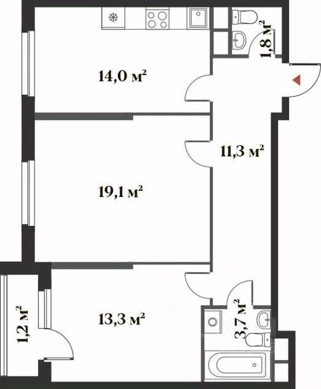1-BD Apartment Sale, 63.2 sq. m. at 8 klenov, Novaya Moskovskaya ulitsa, Opalikha Microdistrict, Krasnogorsk, Moscow Region, Russia #1