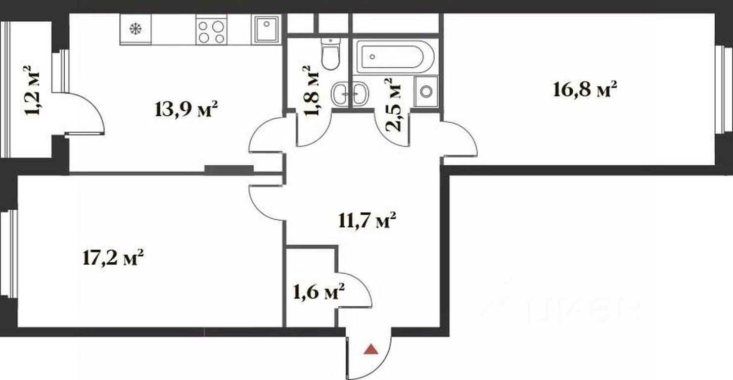 1-BD Apartment Sale, 65.3平方米 at 8 klenov, Novaya Moskovskaya ulitsa, Opalikha Microdistrict, Krasnogorsk, Moscow Region, Russia #1