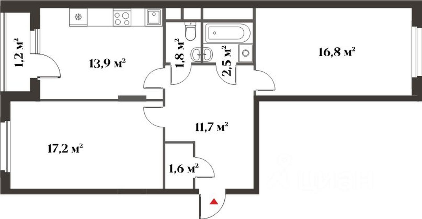 1-BD Apartment Sale, 65.3平方米 at 8 klenov, Novaya Moskovskaya ulitsa, Opalikha Microdistrict, Krasnogorsk, Moscow Region, Russia #2