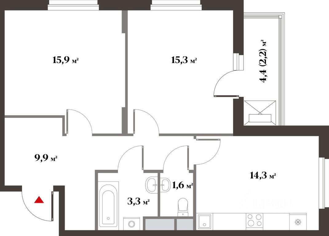 1-BD Apartment Sale, 65.3 sq. m. at 8 klenov, Novaya Moskovskaya ulitsa, Opalikha Microdistrict, Krasnogorsk, Moscow Region, Russia #1