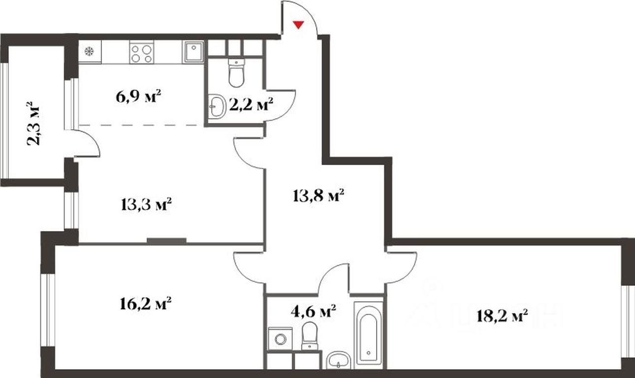 2-BD Apartment Sale, 75 sq. m. at 8 klenov, Novaya Moskovskaya ulitsa, Opalikha Microdistrict, Krasnogorsk, Moscow Region, Russia #1