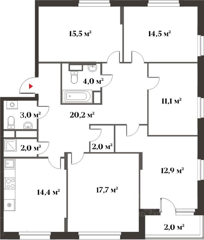 Продажа 4-комн. квартиры, 117,3 м² в ЖК «8 кленов», Новая Московская улица, микрорайон Опалиха, Красногорск, Московская область, Россия #1