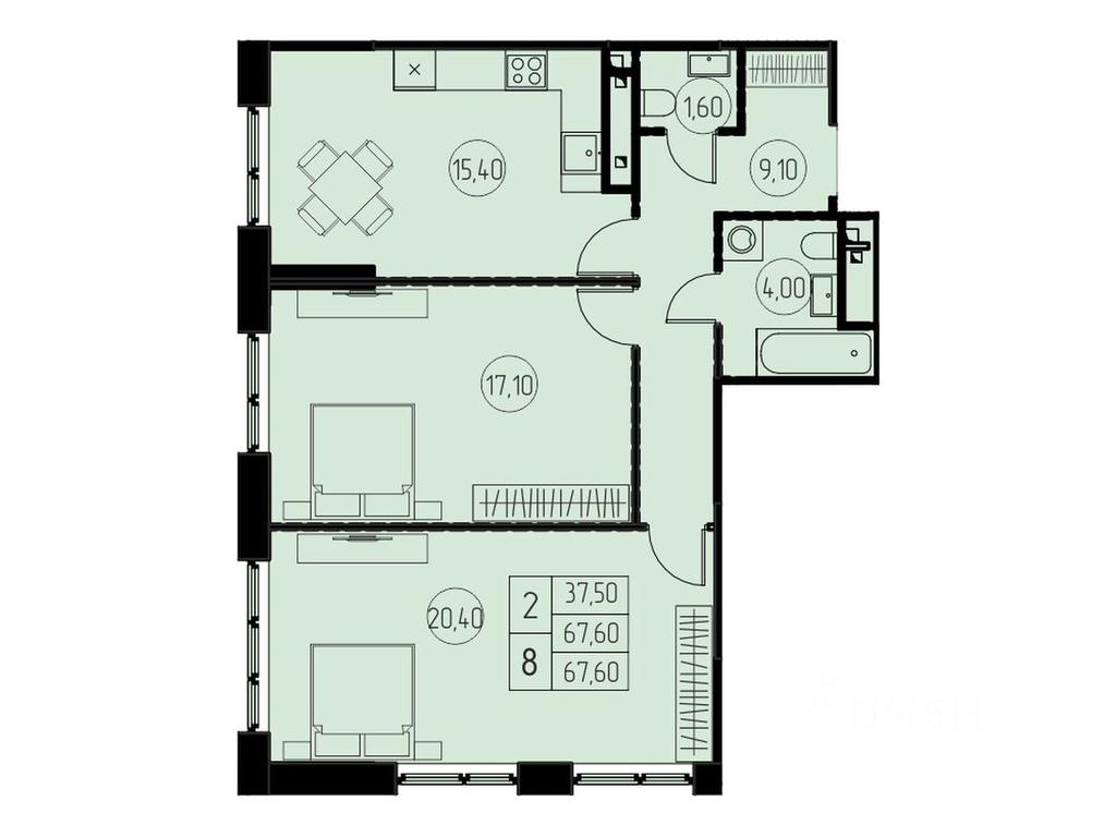 1-BD Apartment Sale, 67.6 sq. m. at 7 nebo, Pisarevskaya ulitsa, Pushkino, Moscow Region, Russia #1 1-BD Apartment Sale, 67.6 sq. m. at 7 nebo, Pisarevskaya ulitsa, Pushkino, Moscow Region, Russia #1