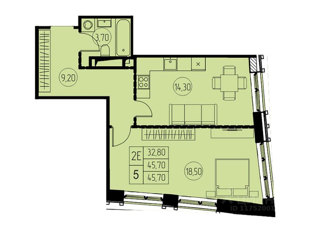 1-BD Apartment Sale, 45.7平方米 at 7 nebo, Pisarevskaya ulitsa, Pushkino, Moscow Region, Russia #1 1-BD Apartment Sale, 45.7平方米 at 7 nebo, Pisarevskaya ulitsa, Pushkino, Moscow Region, Russia #1