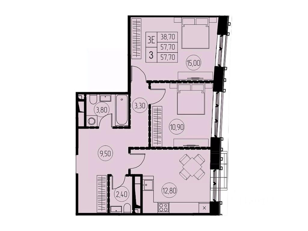 2-BD Apartment Sale, 57.7平方米 at 7 nebo, Pisarevskaya ulitsa, Pushkino, Moscow Region, Russia #1 2-BD Apartment Sale, 57.7平方米 at 7 nebo, Pisarevskaya ulitsa, Pushkino, Moscow Region, Russia #1