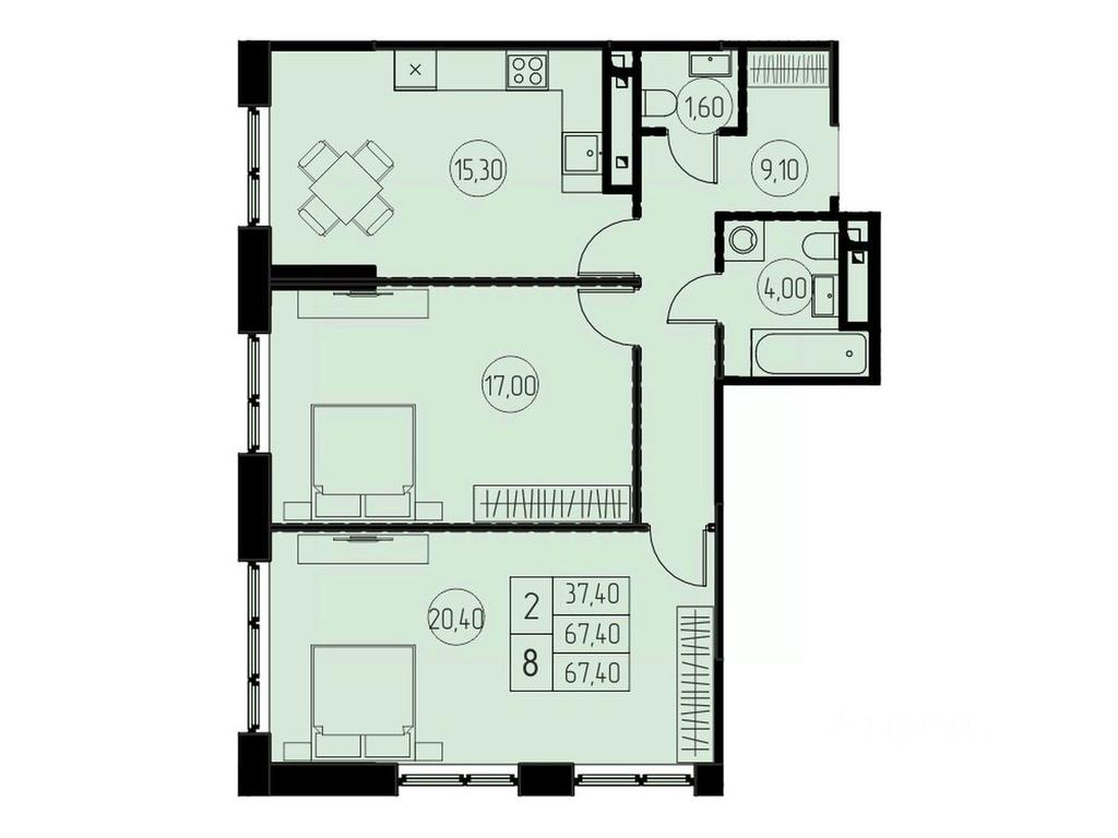 1-BD Apartment Sale, 67.4平方米 at 7 nebo, Pisarevskaya ulitsa, Pushkino, Moscow Region, Russia #1 1-BD Apartment Sale, 67.4平方米 at 7 nebo, Pisarevskaya ulitsa, Pushkino, Moscow Region, Russia #1