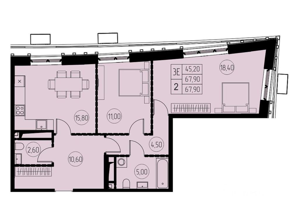 2-BD Apartment Sale, 67.9 sq. m. at 7 nebo, Pisarevskaya ulitsa, Pushkino, Moscow Region, Russia #1 2-BD Apartment Sale, 67.9 sq. m. at 7 nebo, Pisarevskaya ulitsa, Pushkino, Moscow Region, Russia #1