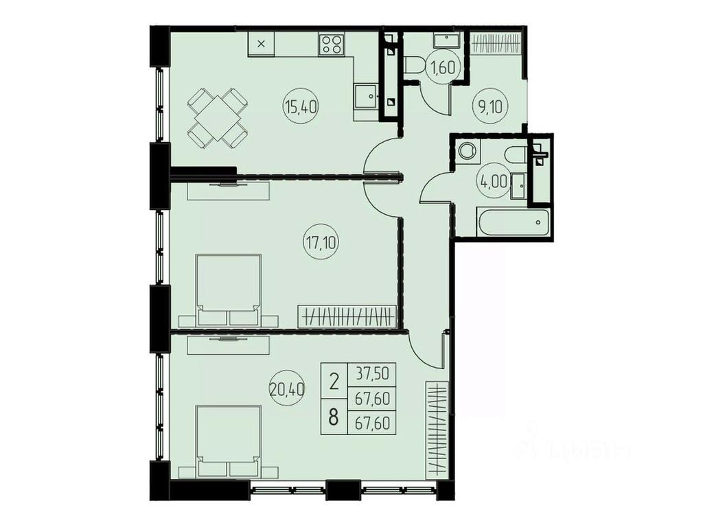 1-BD Apartment Sale, 67.6 sq. m. at 7 nebo, Pisarevskaya ulitsa, Pushkino, Moscow Region, Russia #1 1-BD Apartment Sale, 67.6 sq. m. at 7 nebo, Pisarevskaya ulitsa, Pushkino, Moscow Region, Russia #1