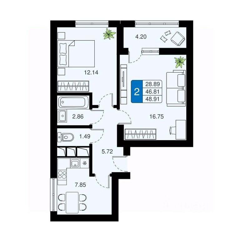 1-BD Apartment Sale, 48.91平方米 at Khimki Taym, mikrorayon Planernaya, Khimki, Moscow Region, Russia #1 1-BD Apartment Sale, 48.91平方米 at Khimki Taym, mikrorayon Planernaya, Khimki, Moscow Region, Russia #1