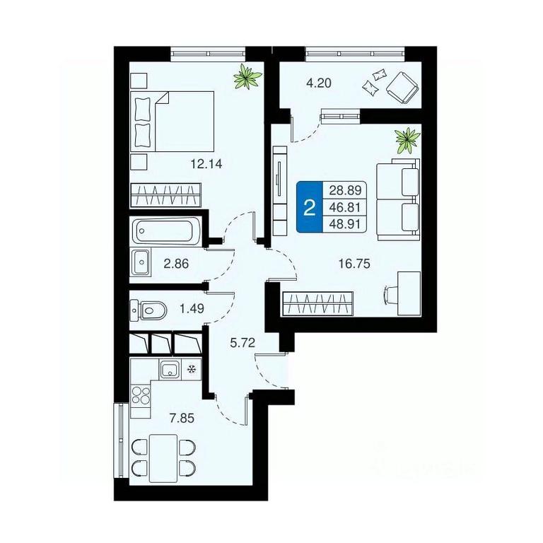 1-BD Apartment Sale, 48.91平方米 at Khimki Taym, mikrorayon Planernaya, Khimki, Moscow Region, Russia #1 1-BD Apartment Sale, 48.91平方米 at Khimki Taym, mikrorayon Planernaya, Khimki, Moscow Region, Russia #1