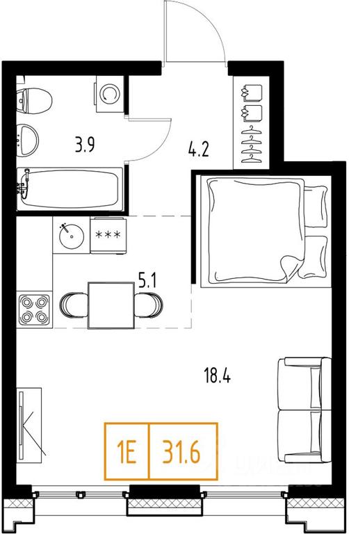 Apartment Sale, 31.6平方米 at Skolkovo ONE, Zarechnaya ulitsa, rabochiy posyolok Zarechye, Odintsovskiy Urban District, Moscow Region, Russia #1 Apartment Sale, 31.6平方米 at Skolkovo ONE, Zarechnaya ulitsa, rabochiy posyolok Zarechye, Odintsovskiy Urban District, Moscow Region, Russia #1