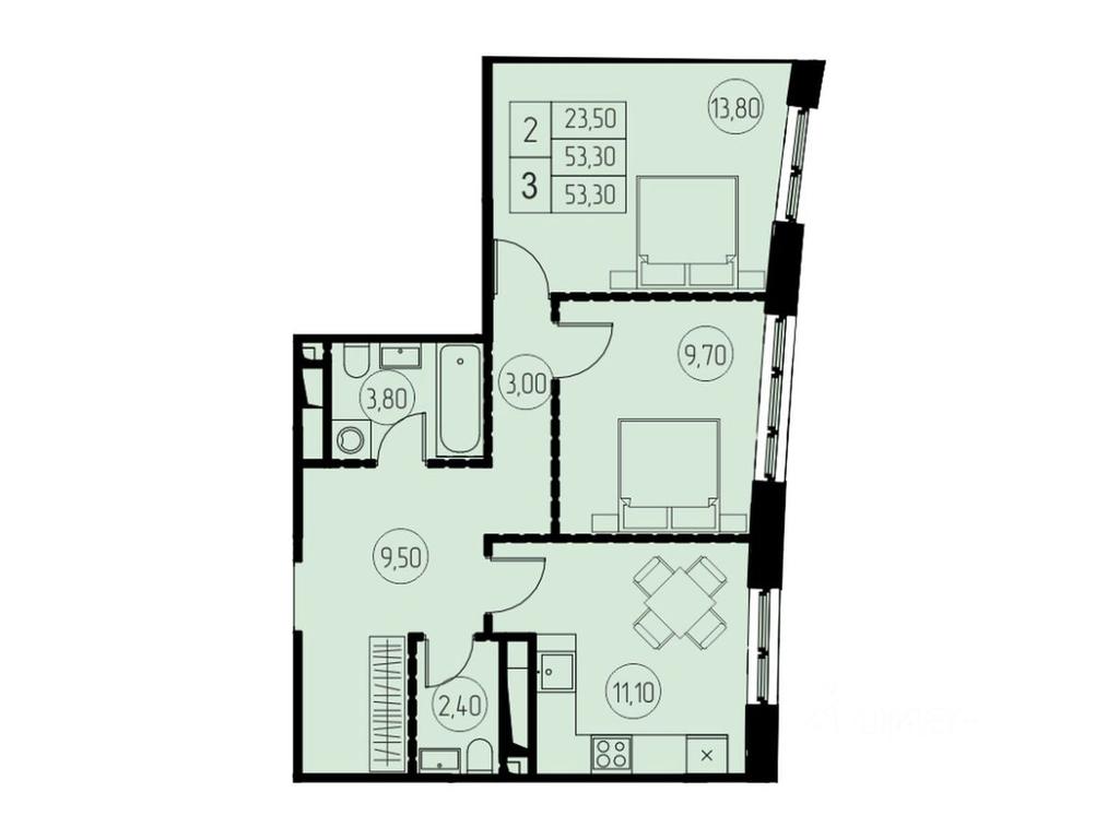 1-BD Apartment Sale, 53.3 sq. m. at 7 nebo, Pisarevskaya ulitsa, Pushkino, Moscow Region, Russia #1 1-BD Apartment Sale, 53.3 sq. m. at 7 nebo, Pisarevskaya ulitsa, Pushkino, Moscow Region, Russia #1