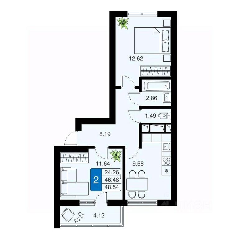 1-BD Apartment Sale, 48.54 sq. m. at Khimki Taym, mikrorayon Planernaya, Khimki, Moscow Region, Russia #1 1-BD Apartment Sale, 48.54 sq. m. at Khimki Taym, mikrorayon Planernaya, Khimki, Moscow Region, Russia #1
