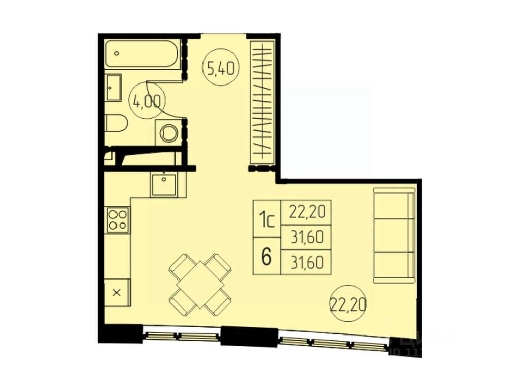 Apartment Sale, 31.6 sq. m. at 7 nebo, Pisarevskaya ulitsa, Pushkino, Moscow Region, Russia #1