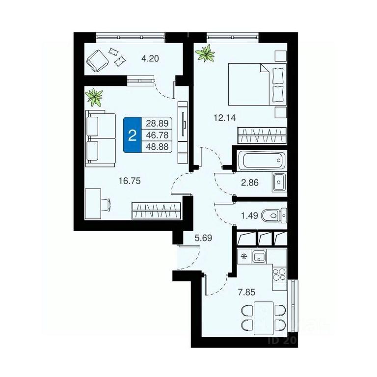 1-BD Apartment Sale, 48.88平方米 at Khimki Taym, mikrorayon Planernaya, Khimki, Moscow Region, Russia #1 1-BD Apartment Sale, 48.88平方米 at Khimki Taym, mikrorayon Planernaya, Khimki, Moscow Region, Russia #1