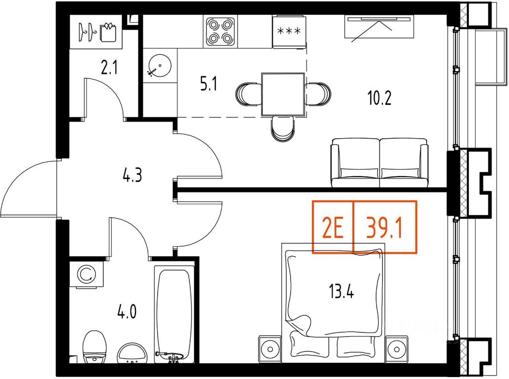 Apartment Sale, 39.1平方米 at Skolkovo ONE, Zarechnaya ulitsa, rabochiy posyolok Zarechye, Odintsovskiy Urban District, Moscow Region, Russia #1 Apartment Sale, 39.1平方米 at Skolkovo ONE, Zarechnaya ulitsa, rabochiy posyolok Zarechye, Odintsovskiy Urban District, Moscow Region, Russia #1