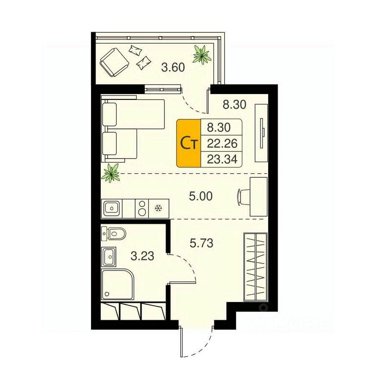 Apartment Sale, 23.34平方米 at Khimki Taym, mikrorayon Planernaya, Khimki, Moscow Region, Russia #1 Apartment Sale, 23.34平方米 at Khimki Taym, mikrorayon Planernaya, Khimki, Moscow Region, Russia #1