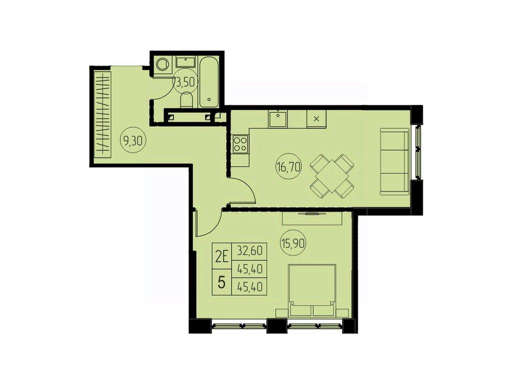 1-BD Apartment Sale, 45.4平方米 at 7 nebo, Pisarevskaya ulitsa, Pushkino, Moscow Region, Russia #1