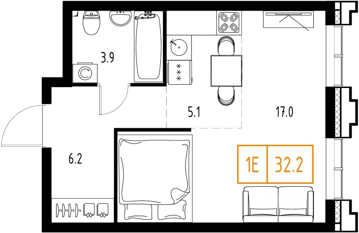 Apartment Sale, 32.2 sq. m. at Skolkovo ONE, Zarechnaya ulitsa, rabochiy posyolok Zarechye, Odintsovskiy Urban District, Moscow Region, Russia #1 Apartment Sale, 32.2 sq. m. at Skolkovo ONE, Zarechnaya ulitsa, rabochiy posyolok Zarechye, Odintsovskiy Urban District, Moscow Region, Russia #1